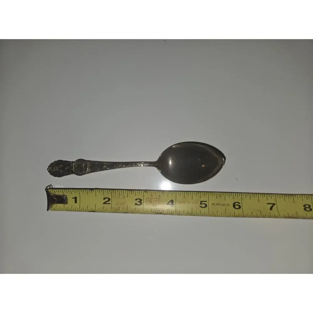Vintage Sterling Silver Indian Chief Eagle Souvenir Spoon 5.5” Native American D